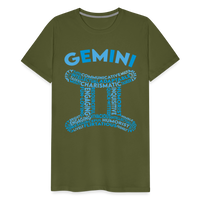 Thumbnail for Men's Power Words Gemini Premium T-Shirt - olive green