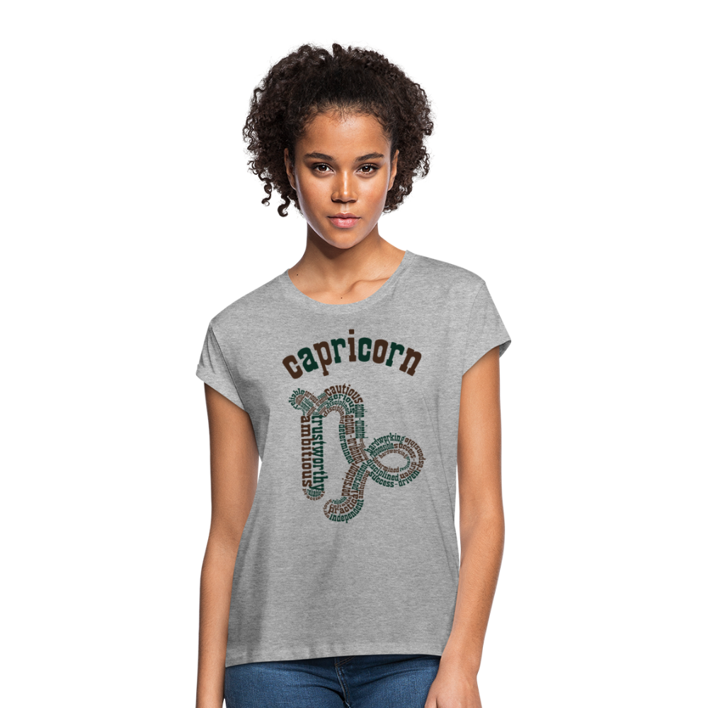 Women's Power Words Capricorn Relaxed Fit T-Shirt - heather gray