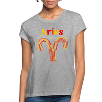 Thumbnail for Women's Power Words Aries Relaxed Fit T-Shirt - heather gray