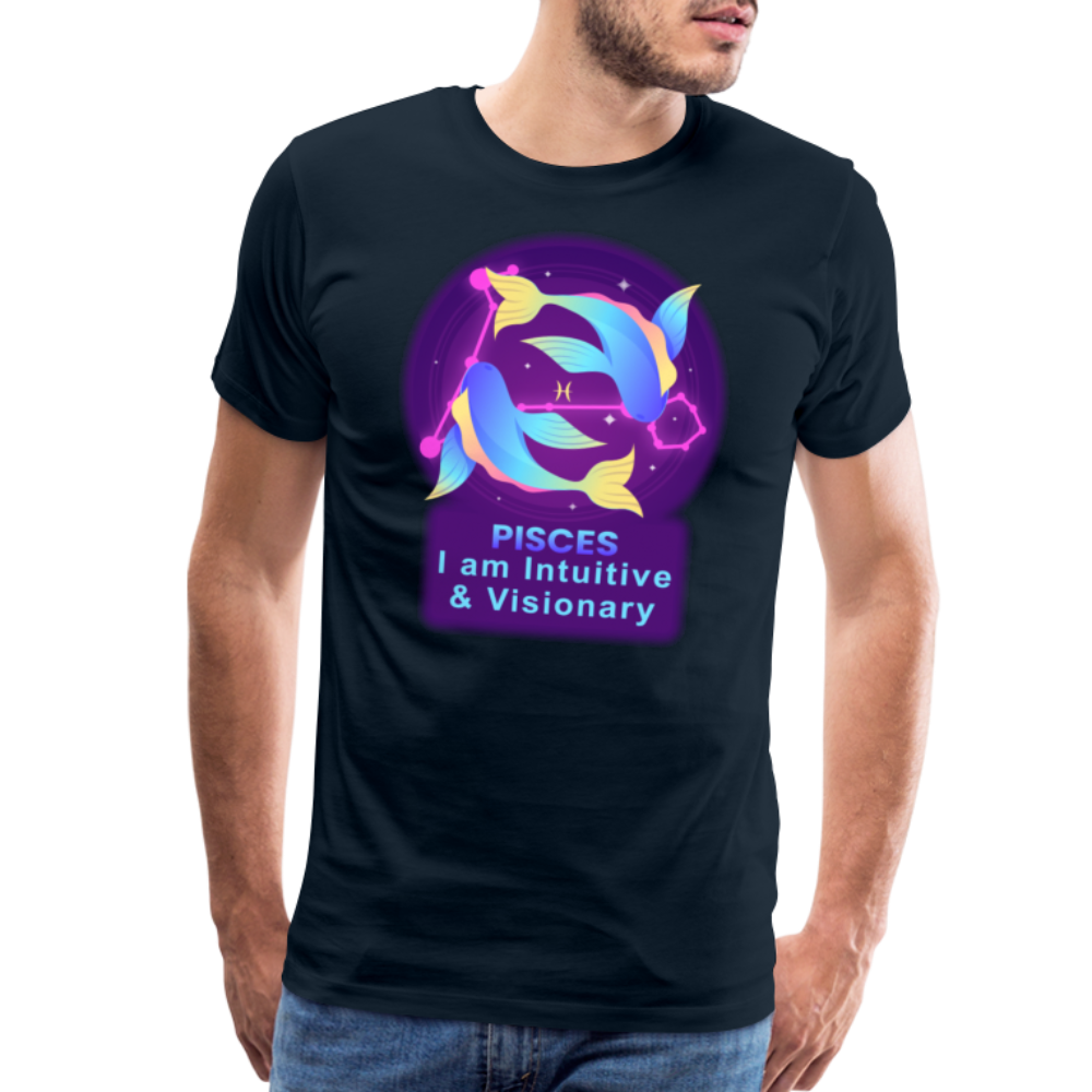 Men's Neon Pisces Premium T-Shirt - deep navy