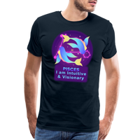 Thumbnail for Men's Neon Pisces Premium T-Shirt - deep navy