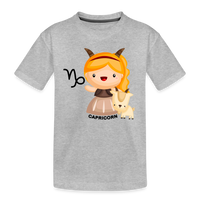 Thumbnail for Kid’s Astro Girl Capricorn Premium Organic T-Shirt - heather gray