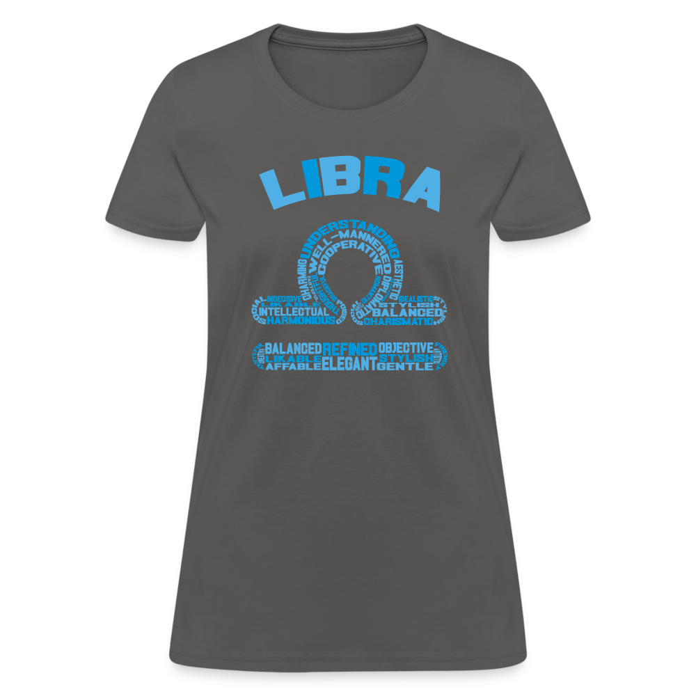 Women's Power Words Libra T-Shirt - charcoal