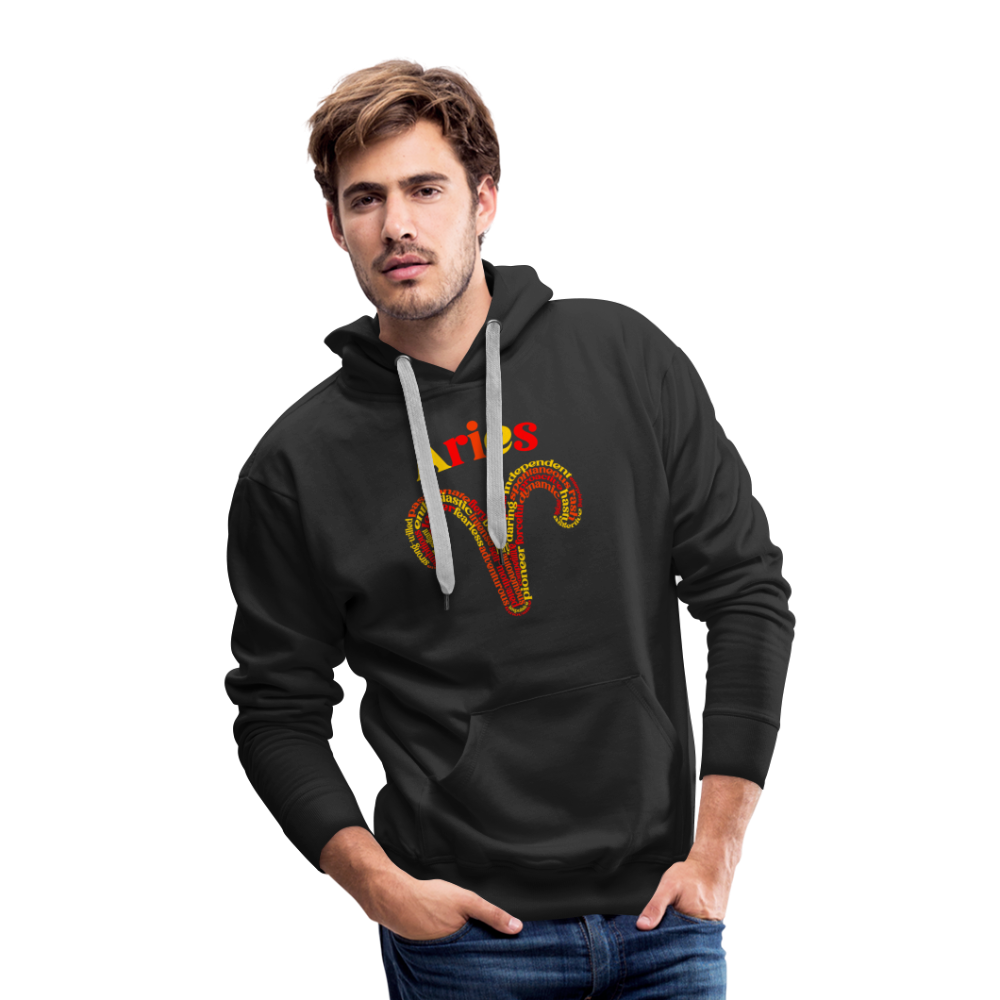 Men's Power Words Aries Premium Hoodie - black