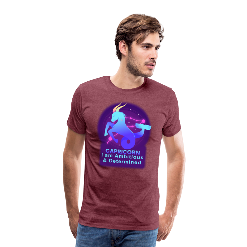 Men's Neon Capricorn Premium T-Shirt - heather burgundy