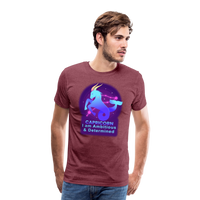 Thumbnail for Men's Neon Capricorn Premium T-Shirt - heather burgundy