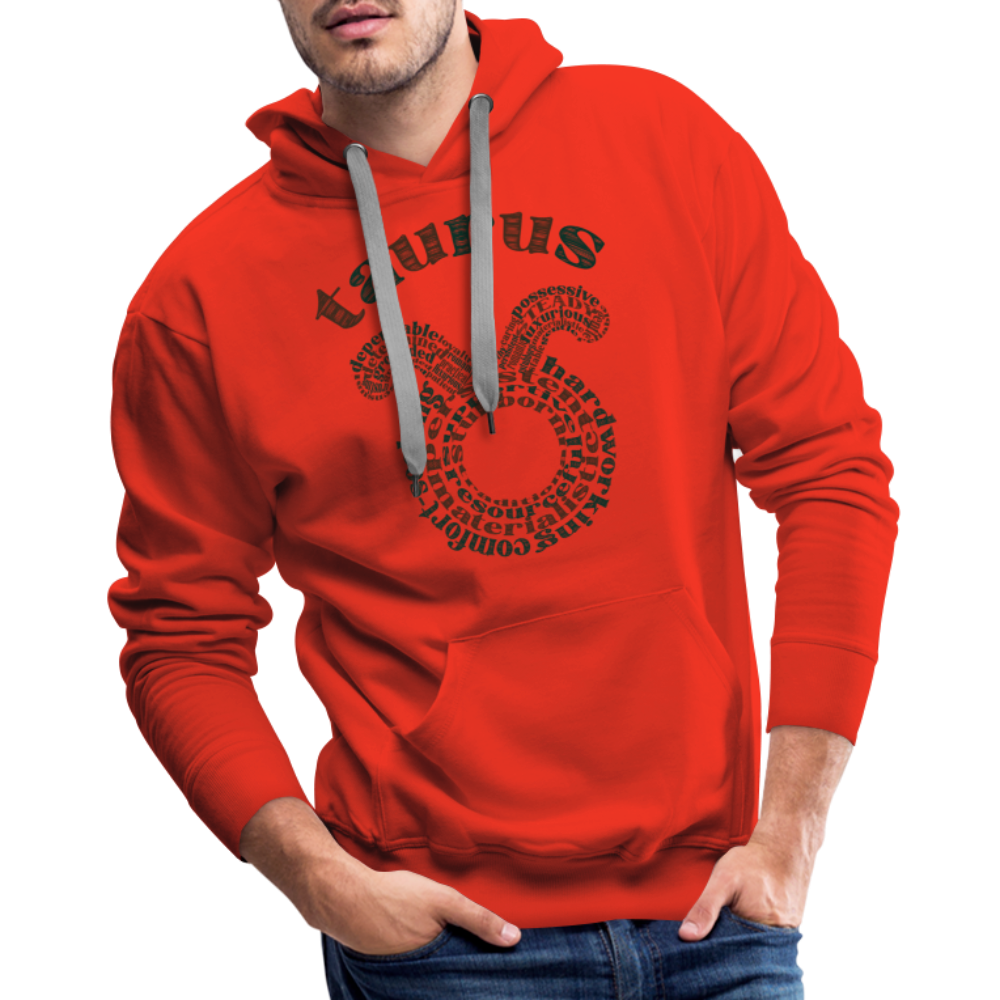 Men's Power Words Taurus Premium Hoodie - red