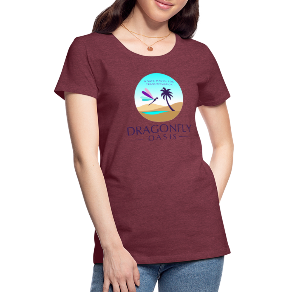 Women's Dragonfly Oasis V.1 Premium T-Shirt - heather burgundy