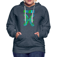 Thumbnail for Women's Power Words Pisces Premium Hoodie - heather denim