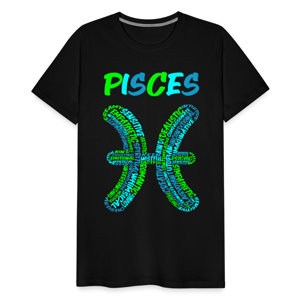 Men's Power Words Pisces Premium T-Shirt - black