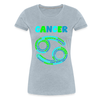 Thumbnail for Women's Power Words Cancer Premium T-Shirt - heather ice blue