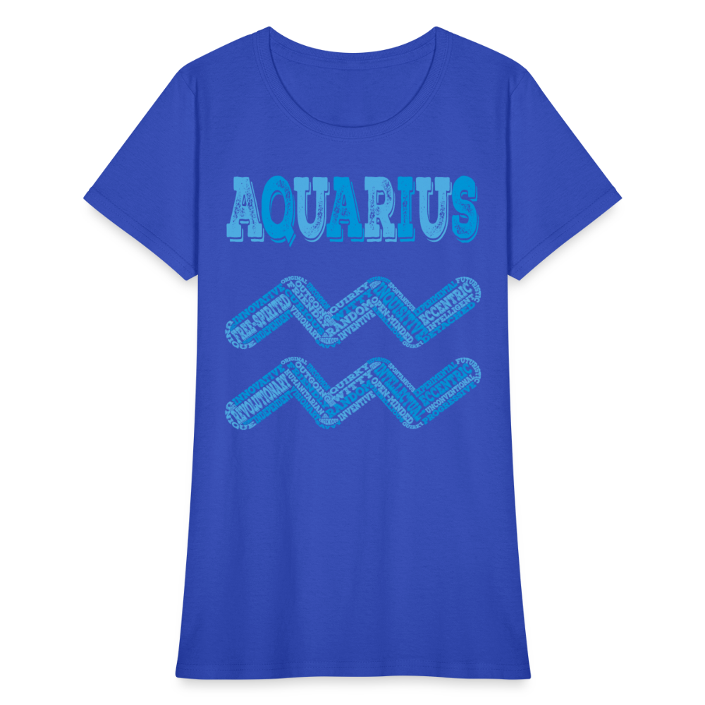 Women's Power Words Aquarius T-Shirt - royal blue