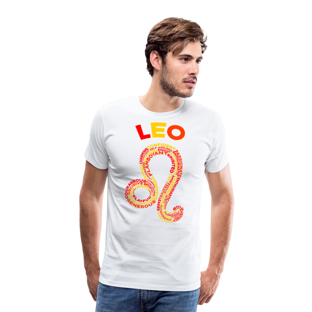 Men's Power Words Leo Premium T-Shirt - white