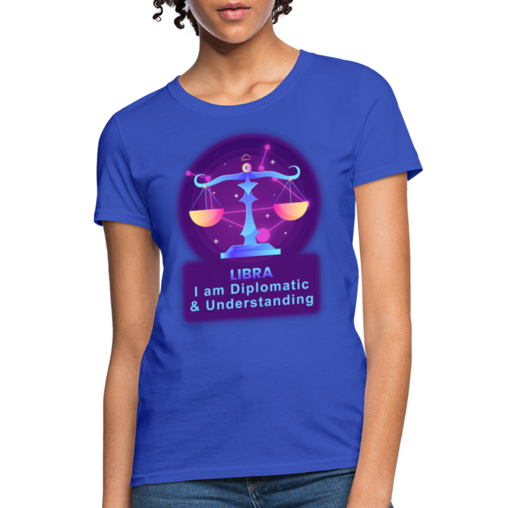 Women's Neon Libra T-Shirt - royal blue