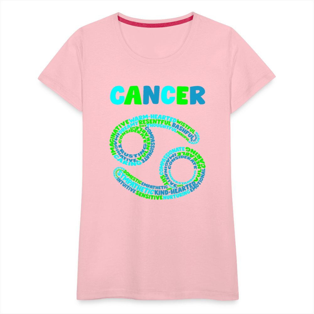 Women's Power Words Cancer Premium T-Shirt - pink