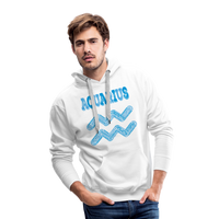 Thumbnail for Men's Power Words Aquarius Premium Hoodie - white