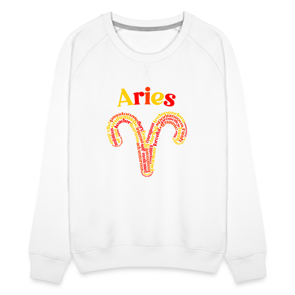 Women's Power Words Aries Premium Sweatshirt - white