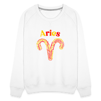 Thumbnail for Women's Power Words Aries Premium Sweatshirt - white