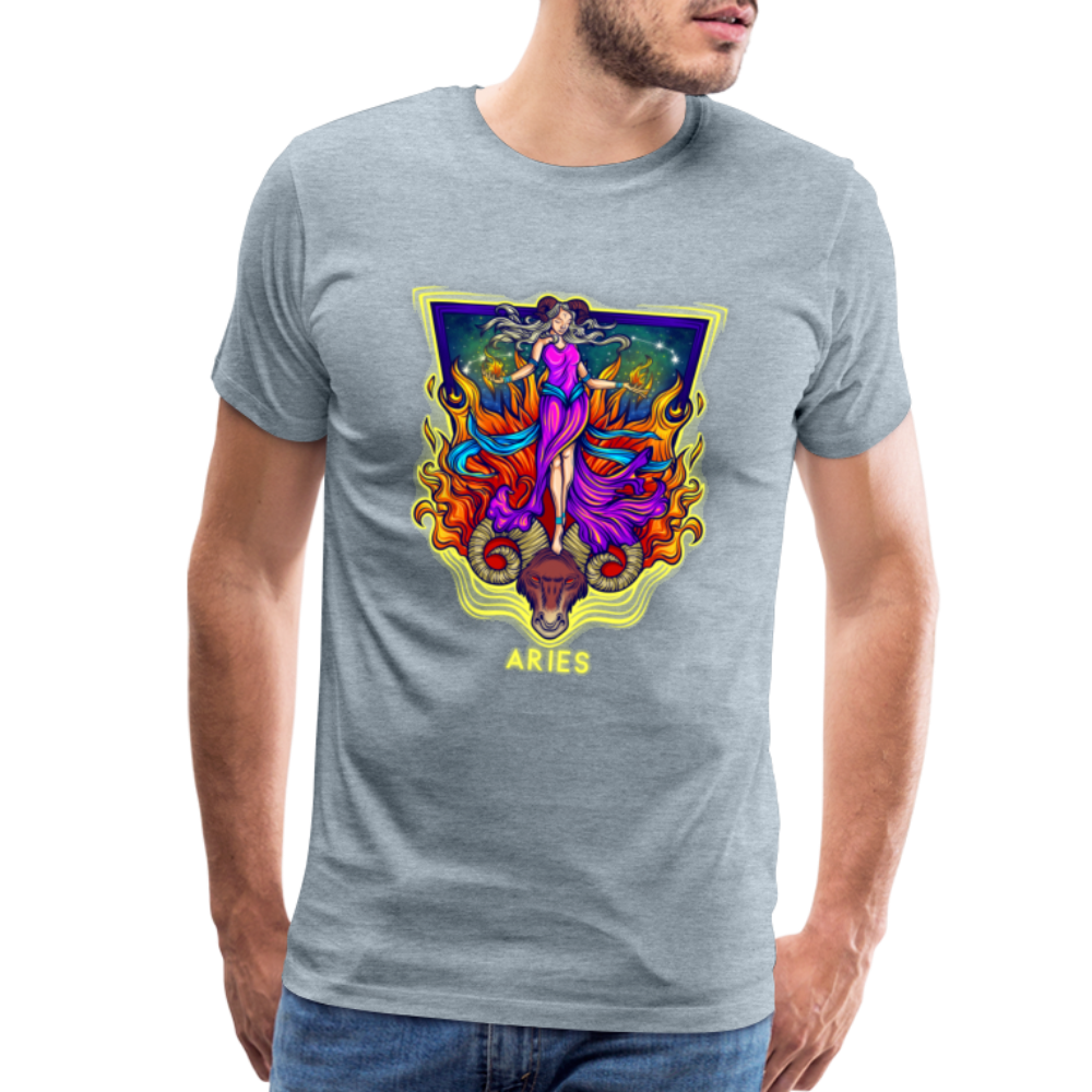 Men's Psychedelic Premium T-Shirt - heather ice blue