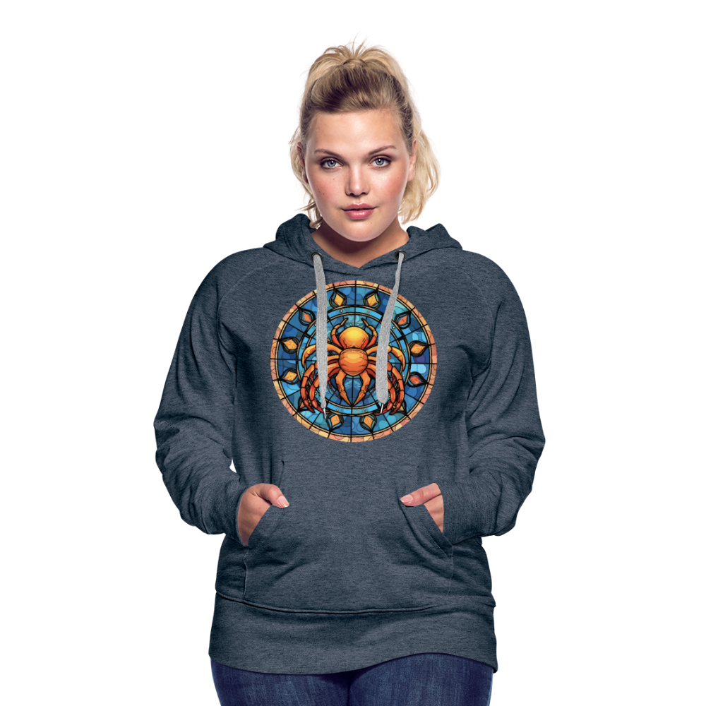 Women’s Mosaic Cancer Premium Hoodie - heather denim