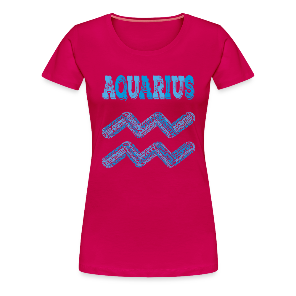 Women's Power Words Aquarius Premium T-Shirt - dark pink