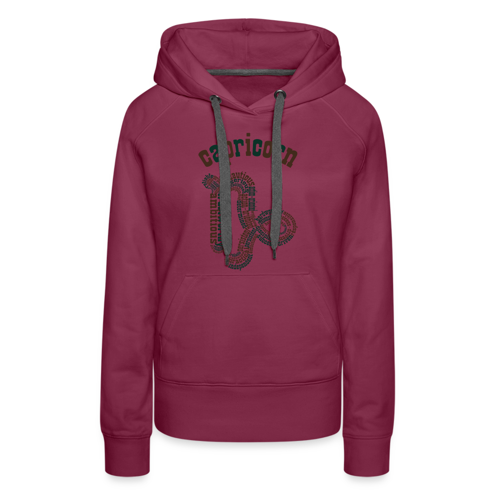 Women's Power Words Capricorn Premium Hoodie - burgundy