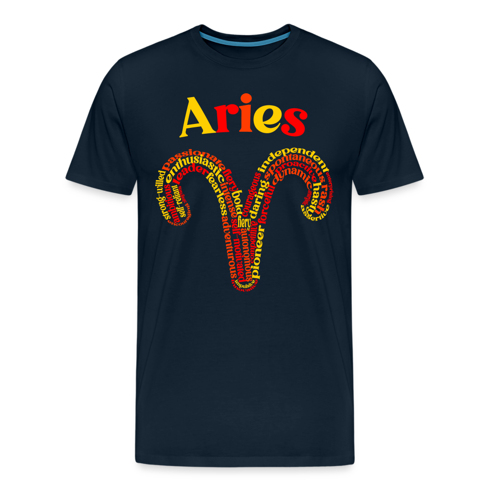 Men's Power Words Aries Premium T-Shirt - deep navy