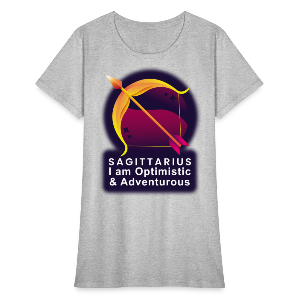 Women's Glow Sagittarius T-Shirt - heather gray