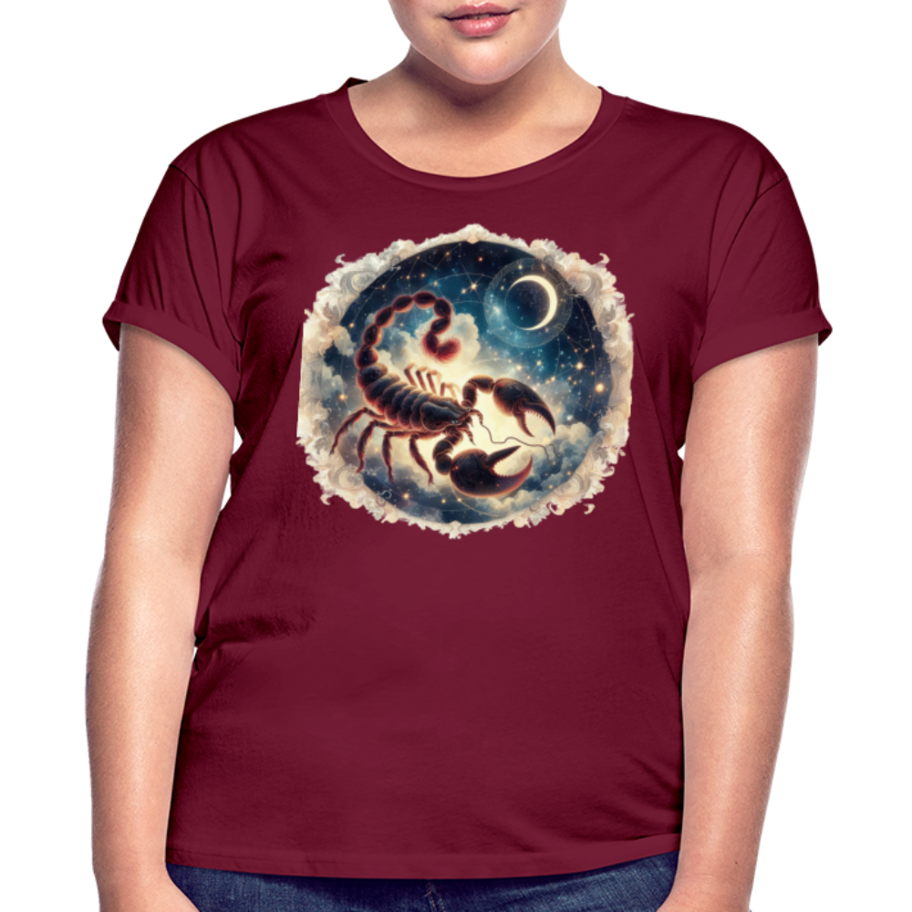 Women's Neon Scorpio Relaxed Fit T-Shirt - burgundy