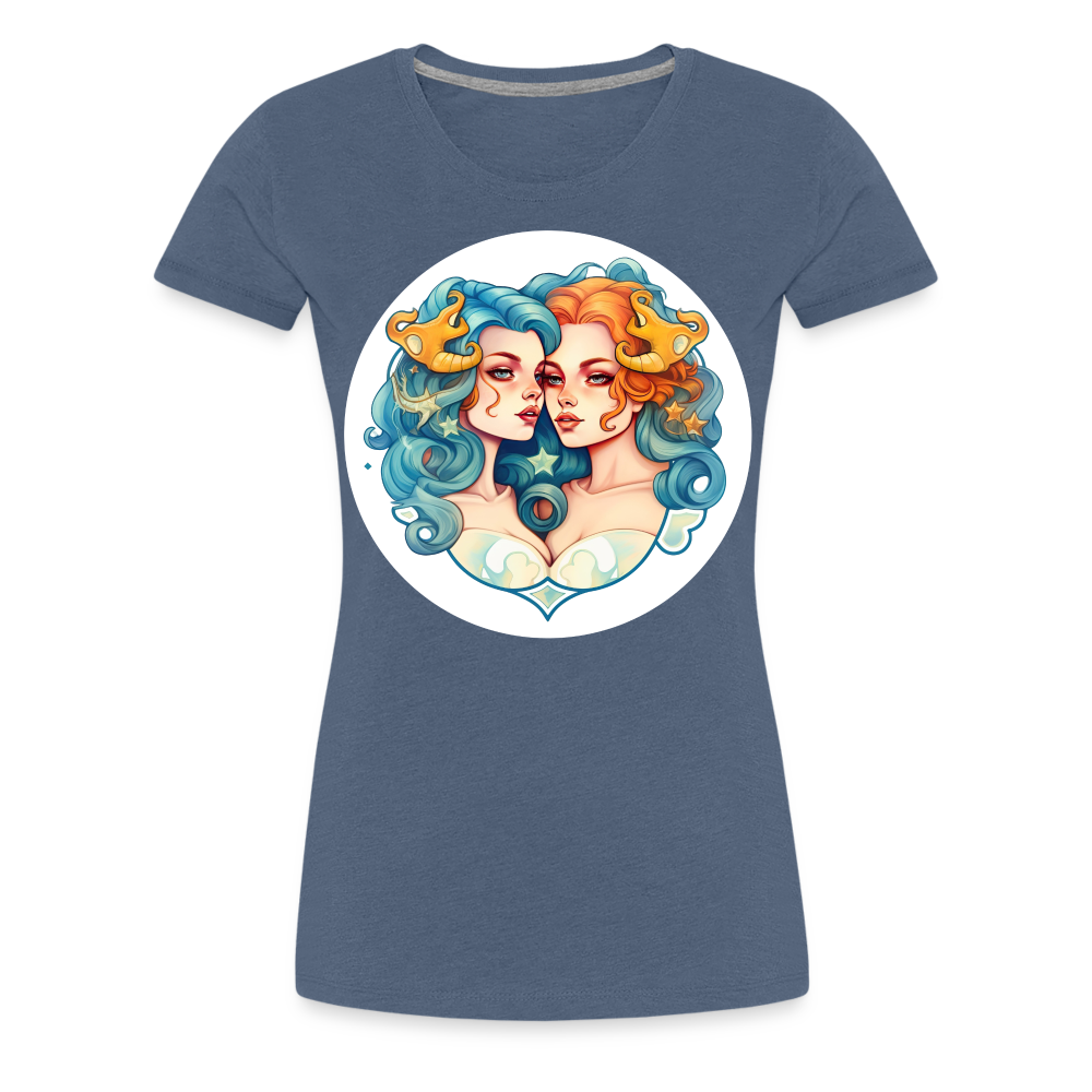 Women’s Symbol Gemini Premium T-Shirt - heather blue