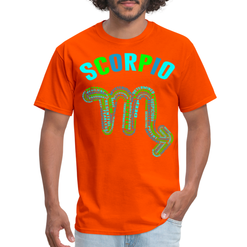 Men's Power Words Scorpio Classic T-Shirt - orange