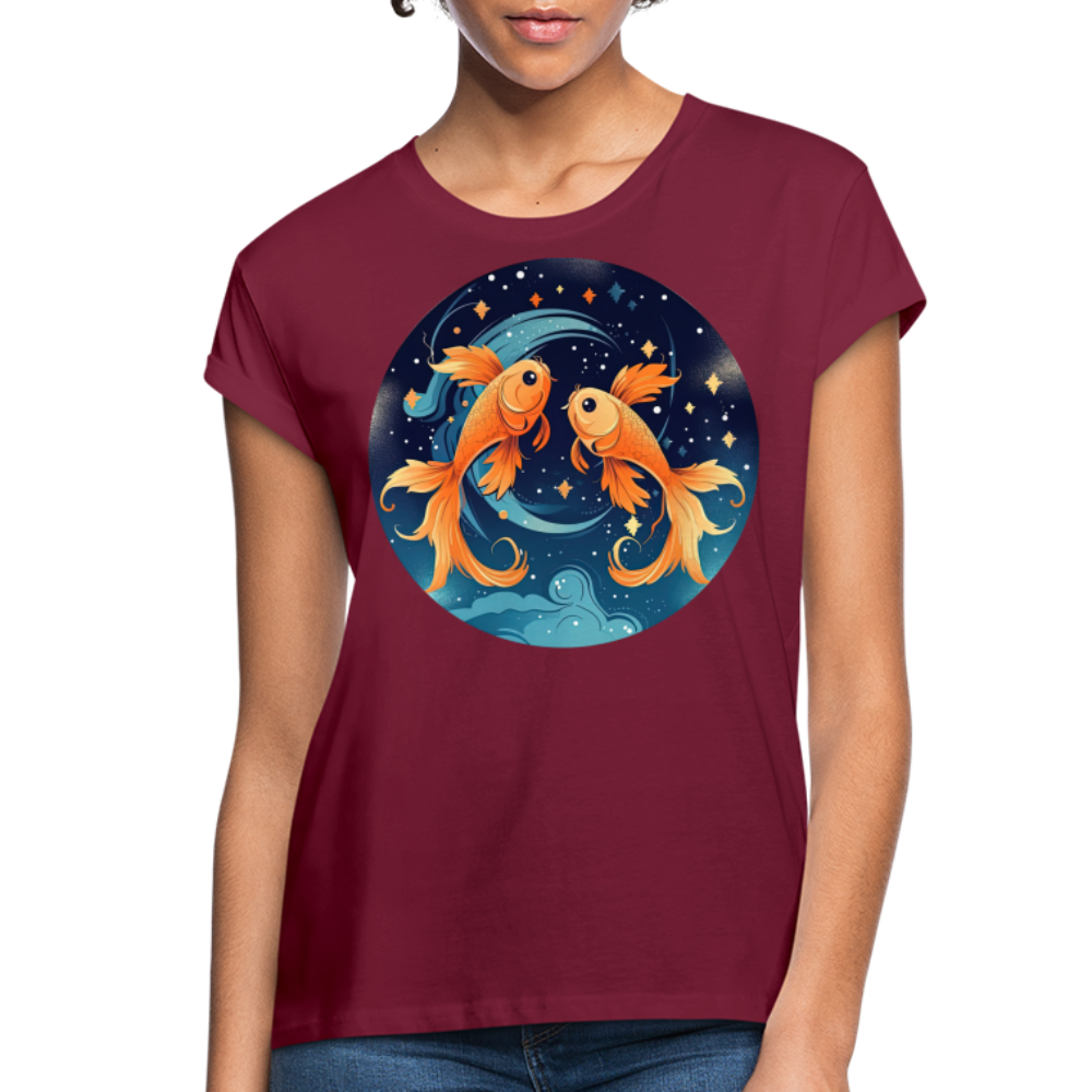 Women's Magic Pisces Relaxed Fit T-Shirt - burgundy