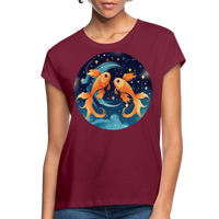 Thumbnail for Women's Magic Pisces Relaxed Fit T-Shirt - burgundy