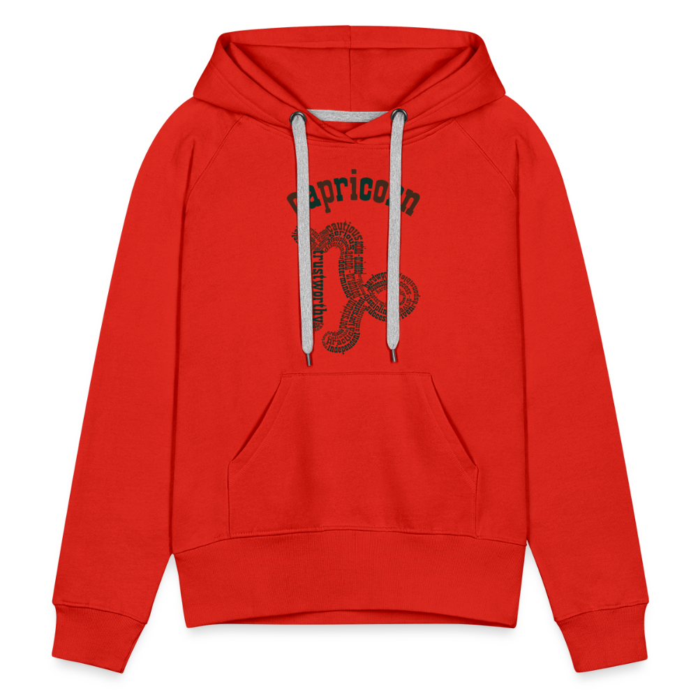 Women's Power Words Capricorn Premium Hoodie - red