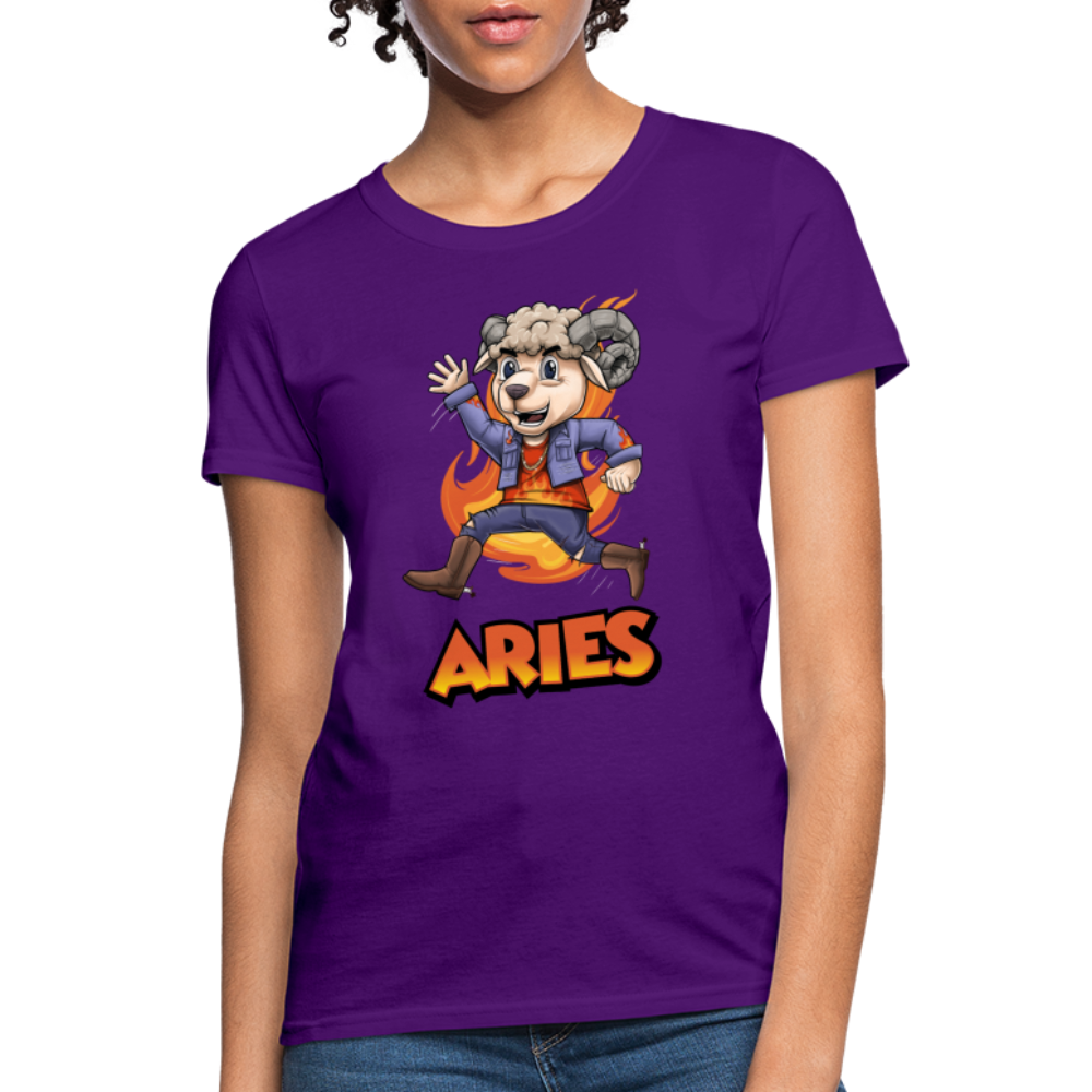 Women's Playful Aries T-Shirt - purple