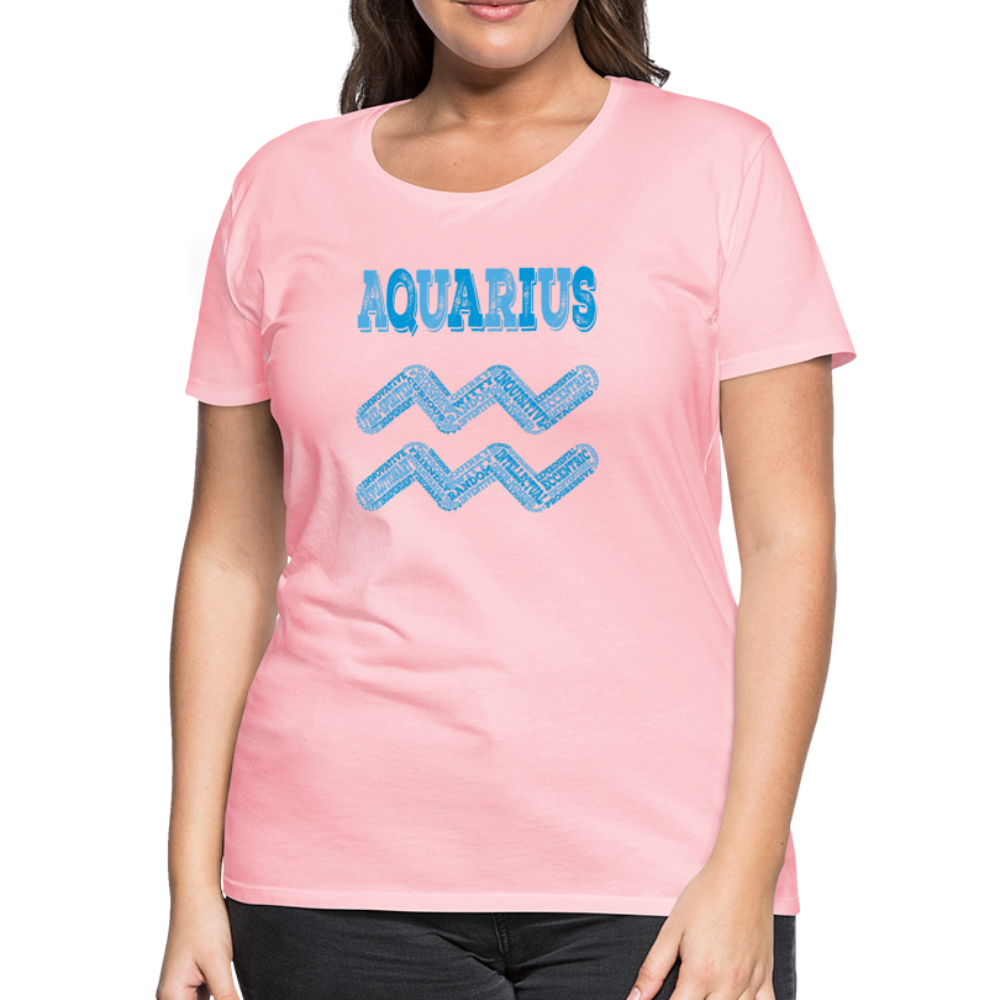 Women's Power Words Aquarius Premium T-Shirt - pink