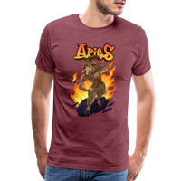 Thumbnail for Men's Fiery Aries Premium T-Shirt - heather burgundy