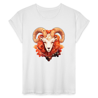 Thumbnail for Women's Symbol Aries Relaxed Fit T-Shirt - white