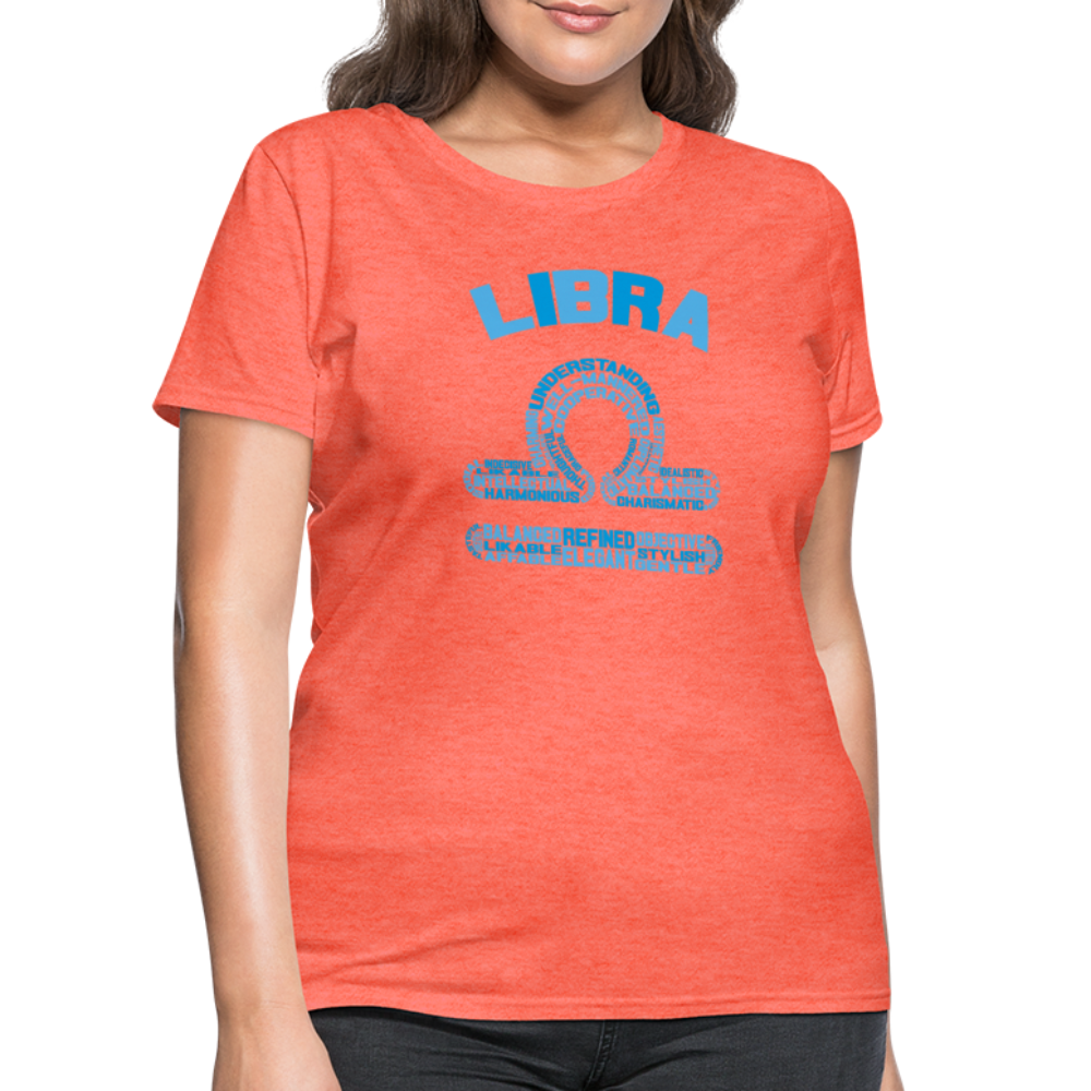 Women's Power Words Libra T-Shirt - heather coral