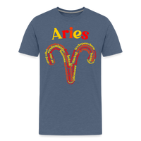 Thumbnail for Men's Power Words Aries Premium T-Shirt - heather blue