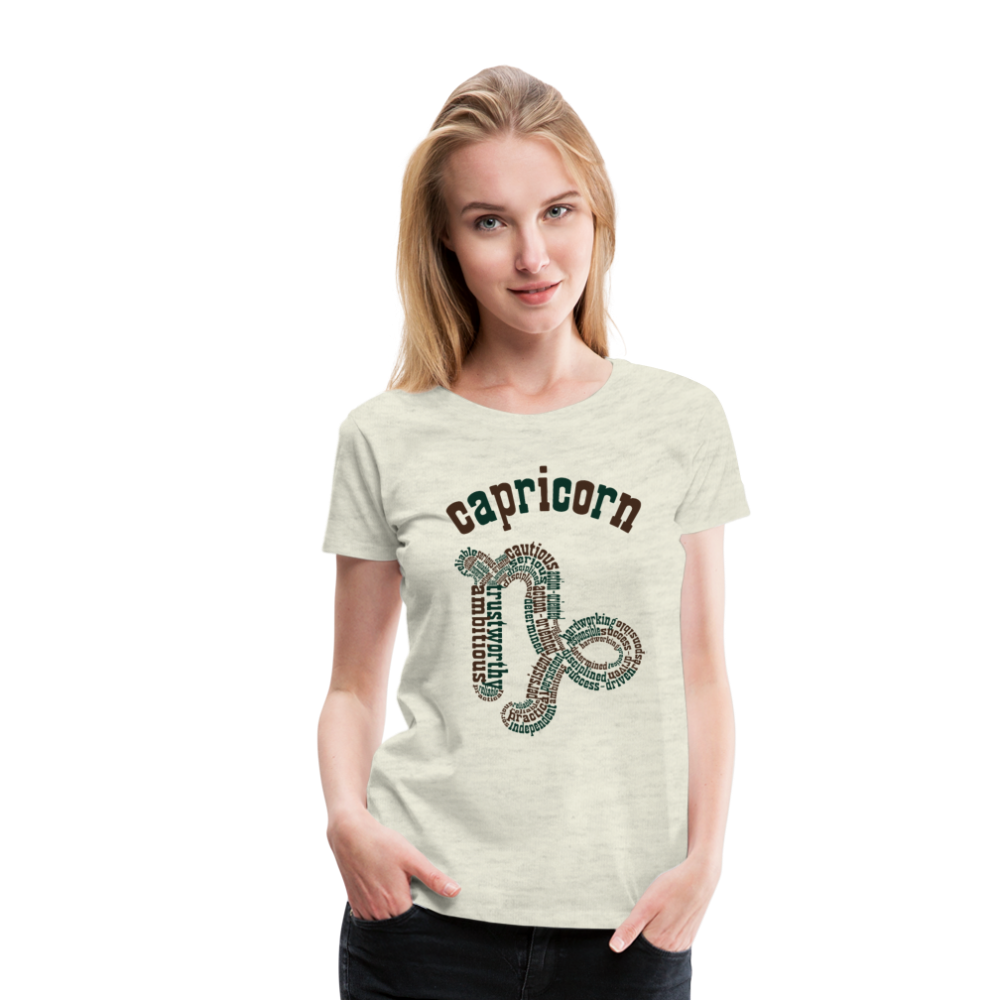 Women's Power Words Capricorn Premium T-Shirt - heather oatmeal