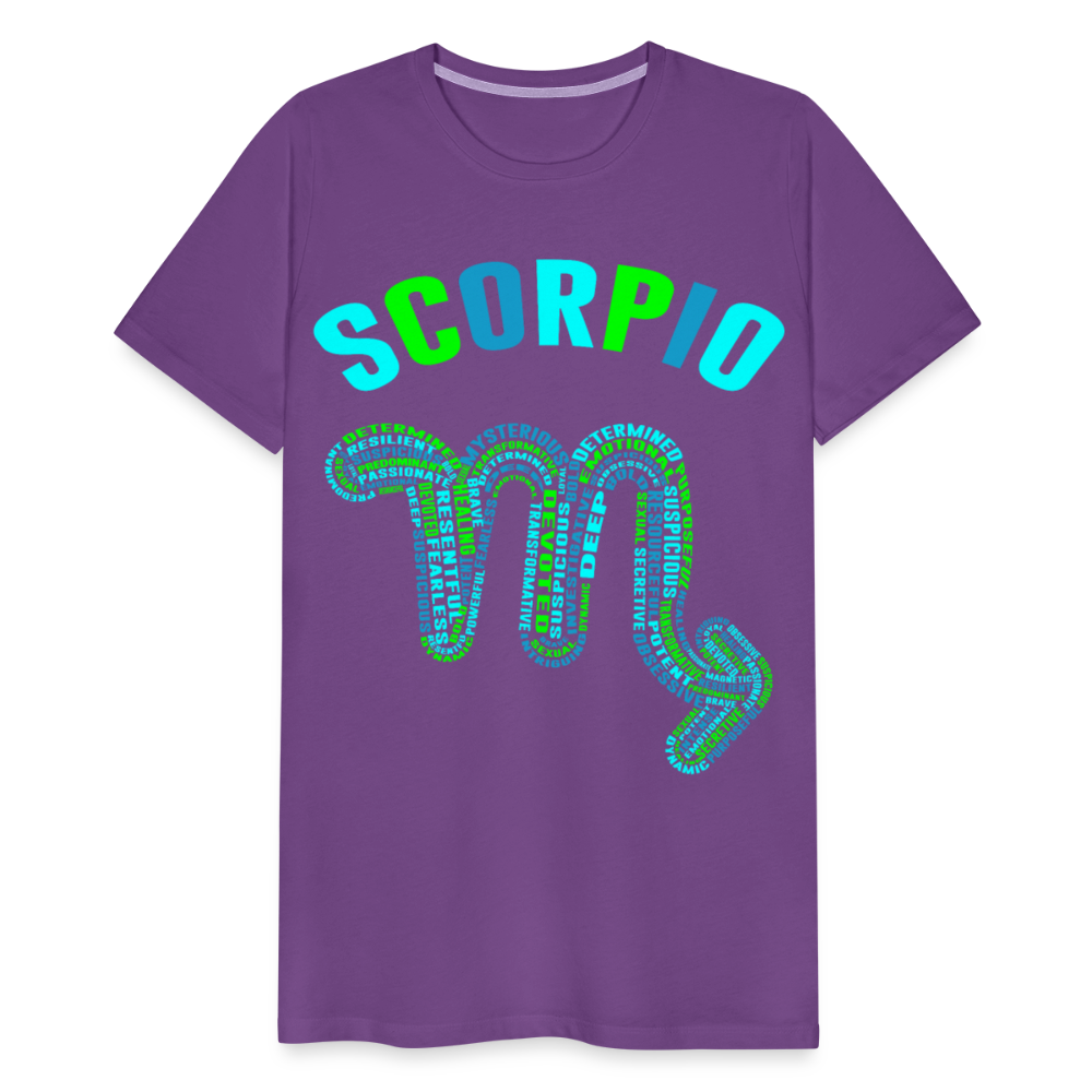 Men's Power Words Scorpio Premium T-Shirt - purple