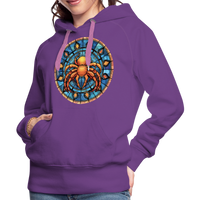 Thumbnail for Women’s Mosaic Cancer Premium Hoodie - purple 