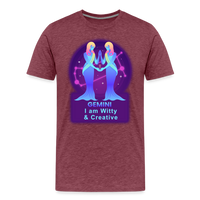 Thumbnail for Men's Neon Gemini Premium T-Shirt - heather burgundy