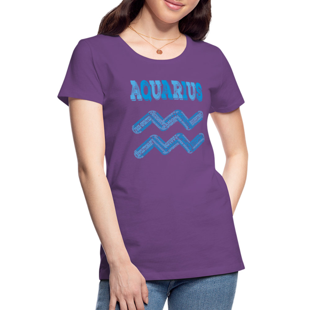 Women's Power Words Aquarius Premium T-Shirt - purple