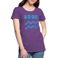 Thumbnail for Women's Power Words Aquarius Premium T-Shirt - purple