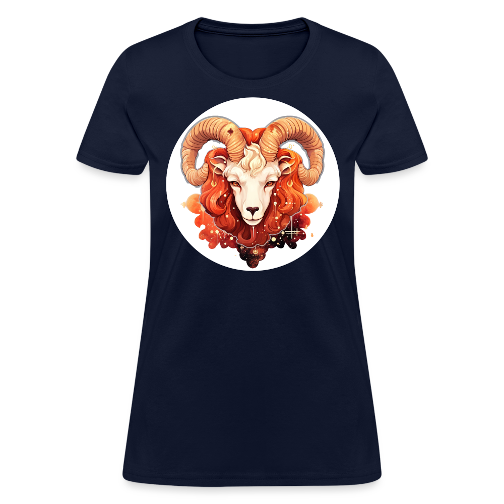 Women's Symbol Aries T-Shirt - navy