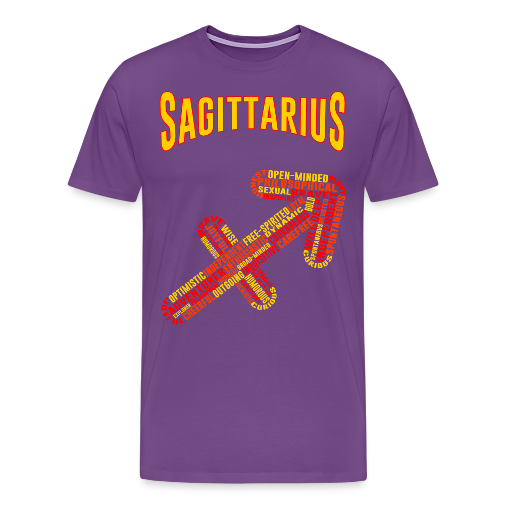 Men's Power Words Sagittarius Premium T-Shirt - purple