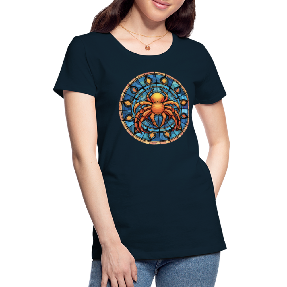 Women’s Mosaic Cancer Premium T-Shirt - deep navy