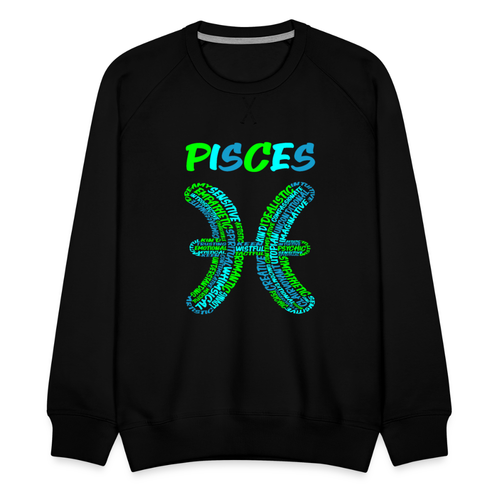 Men's Power Words Pisces Premium Sweatshirt - black